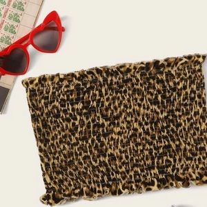 SHIEN leopard print smocked tube top